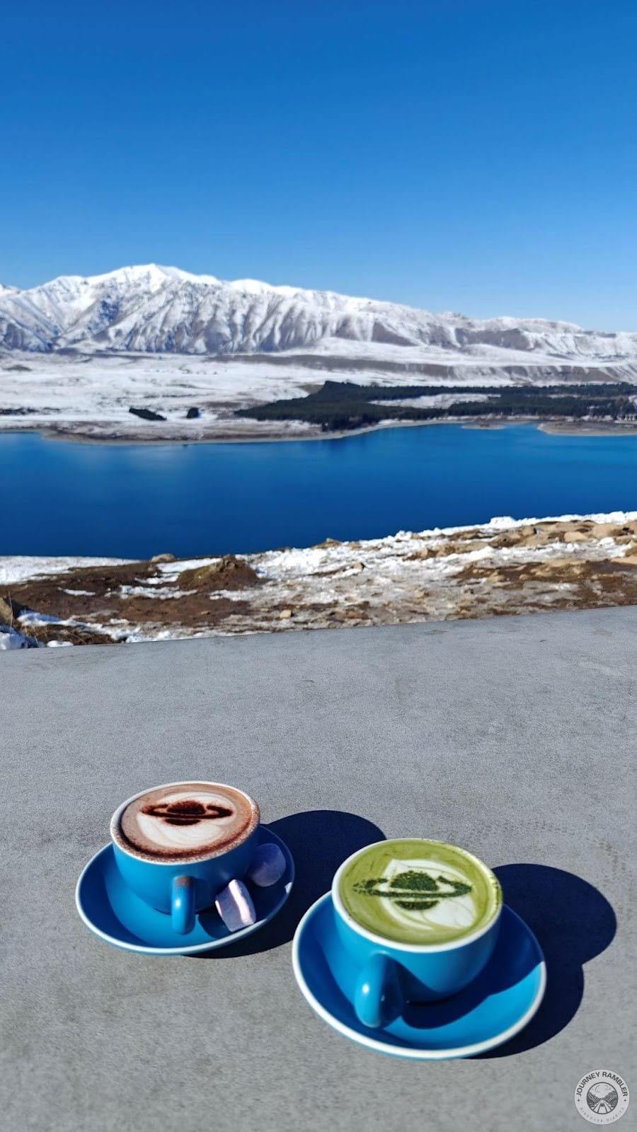 coffee had designs of Saturn on it