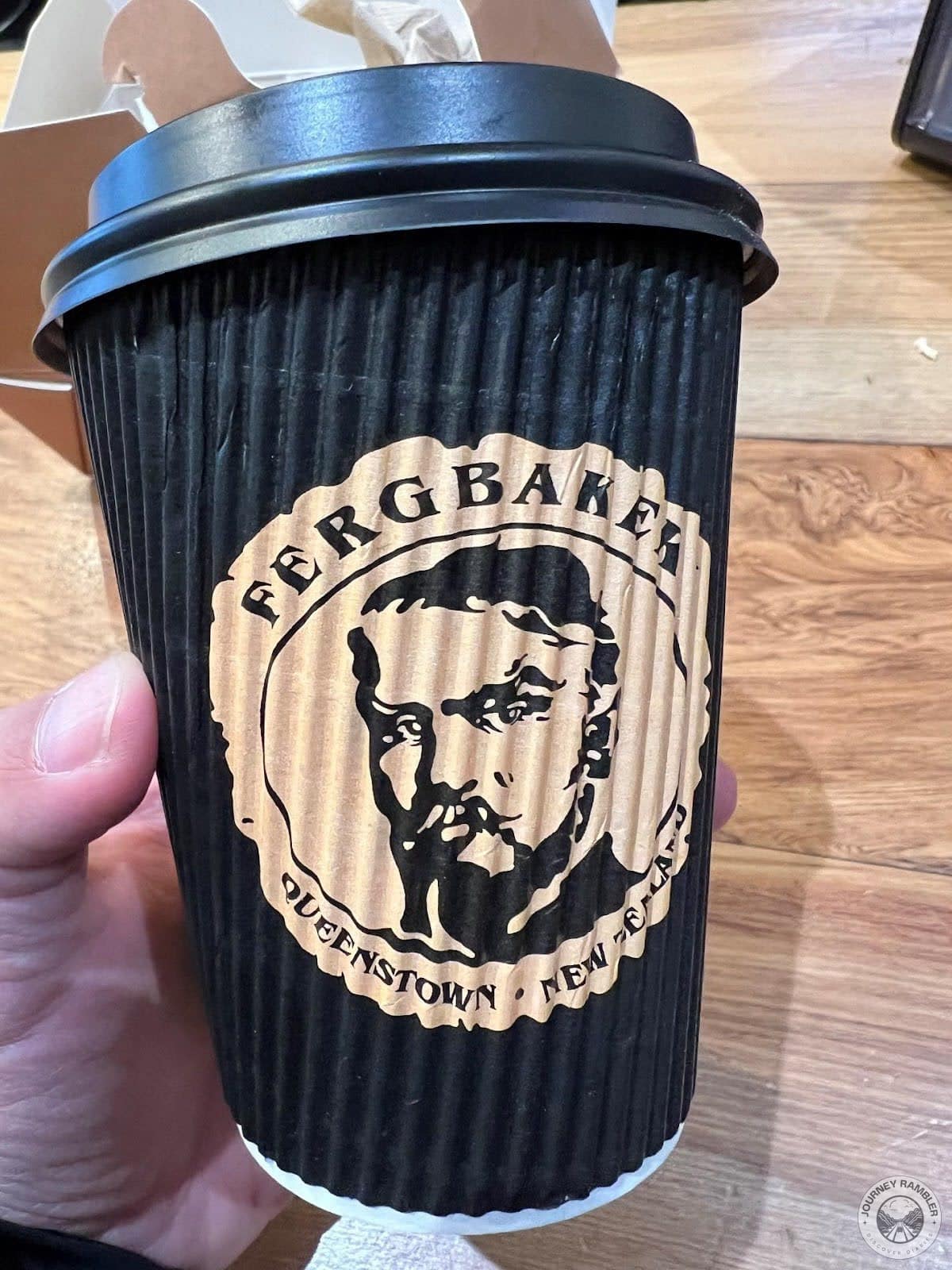 cup had the logo of Fergbakery on it