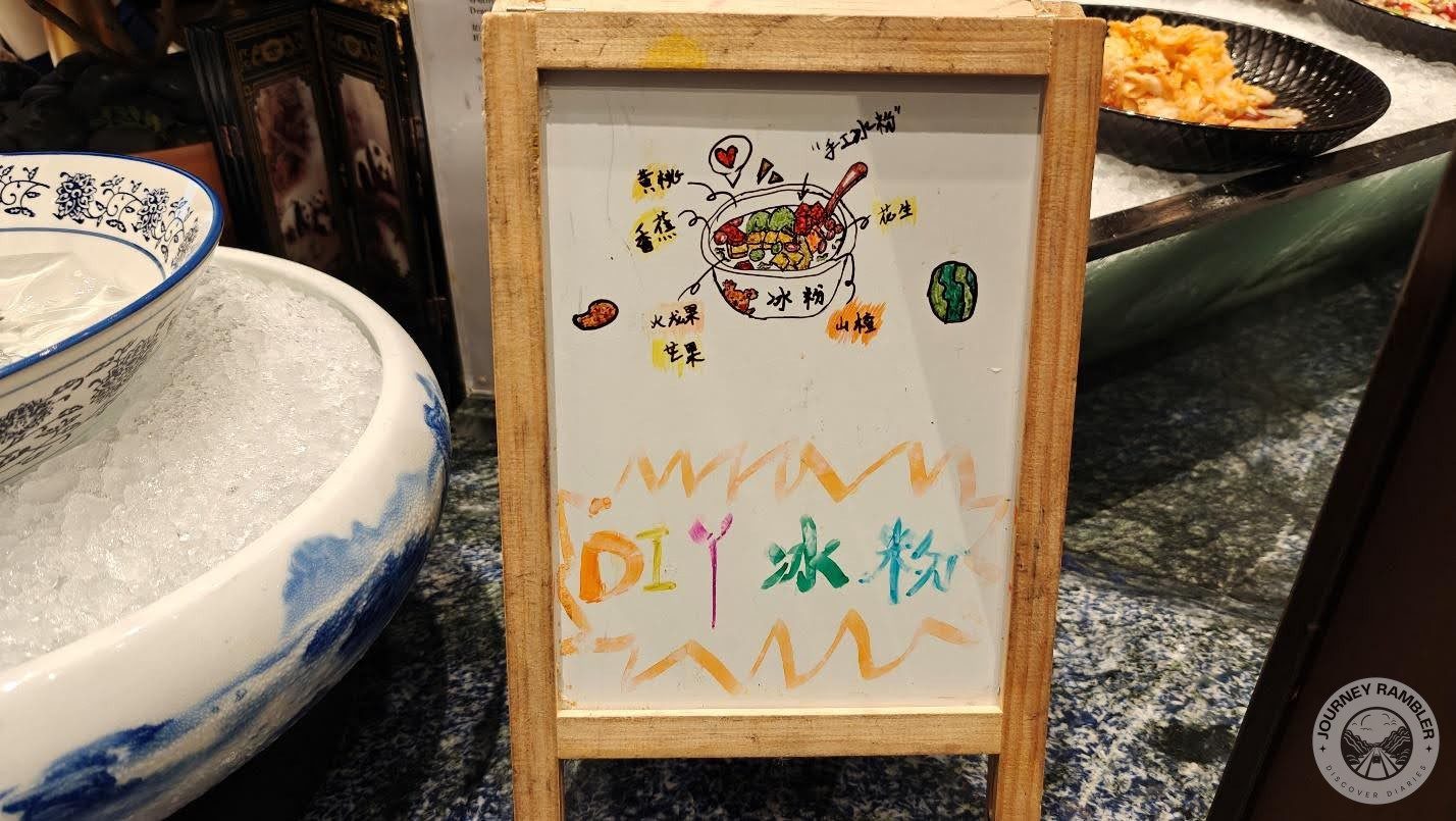 cute drawing beside the ice soybean pudding