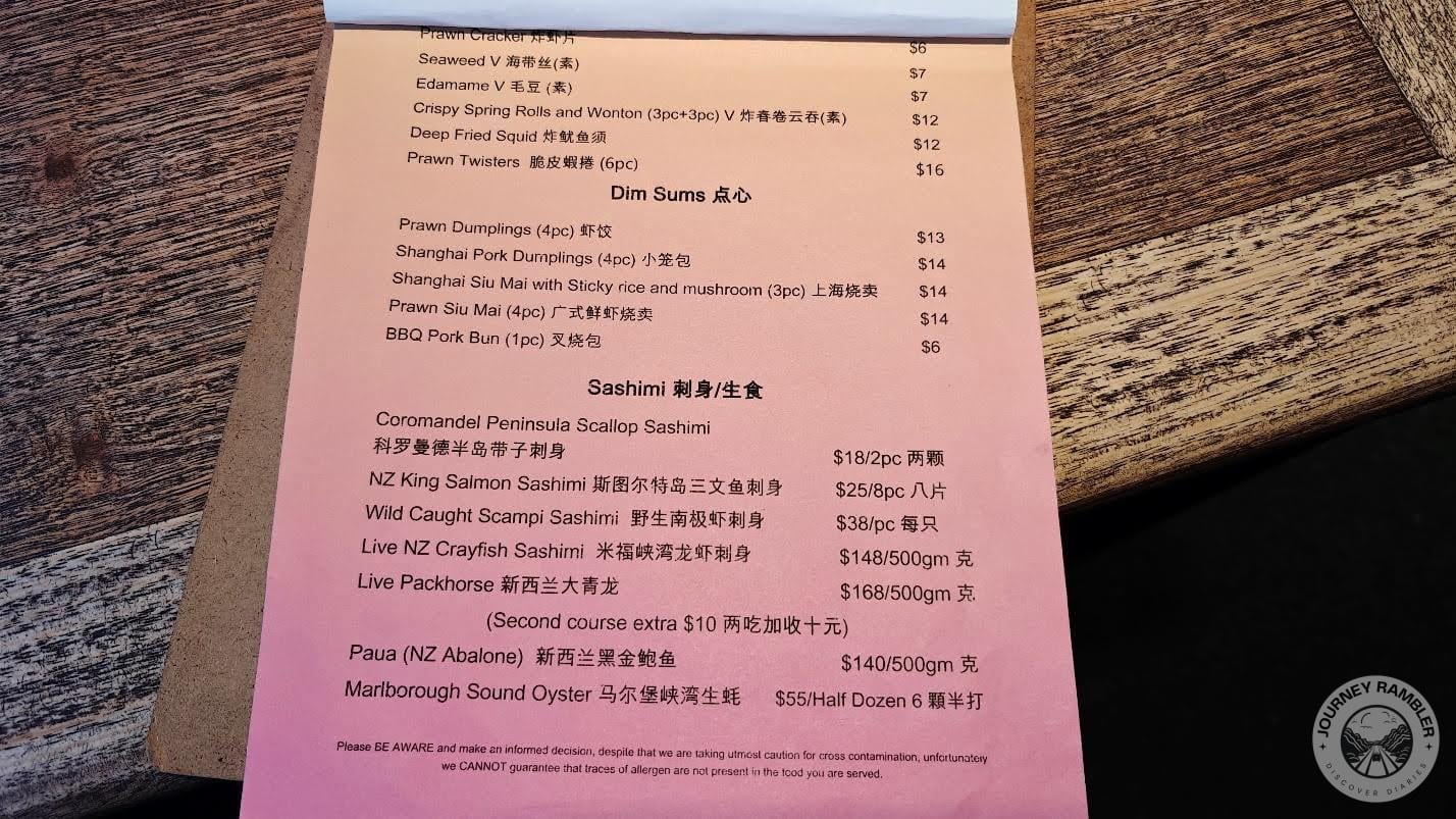 dim sums, spring rolls, sashimi and oysters