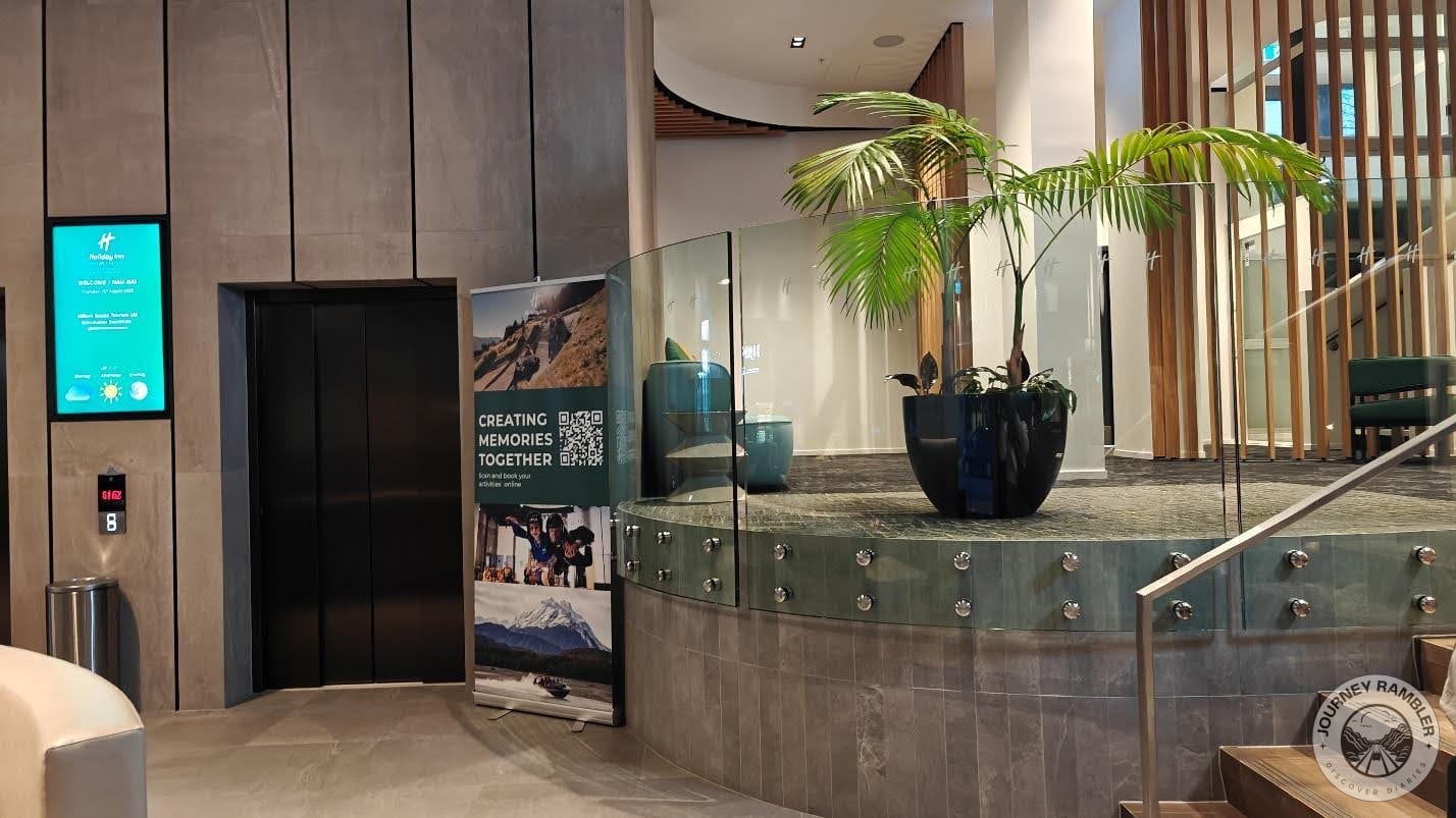 elevator in one corner of the room