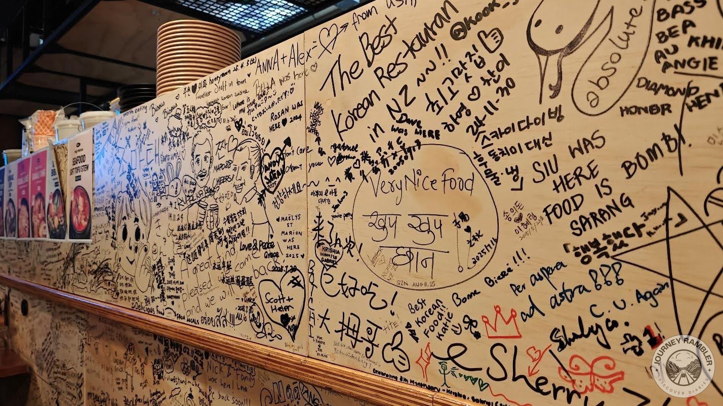entire wall where customers could write things
