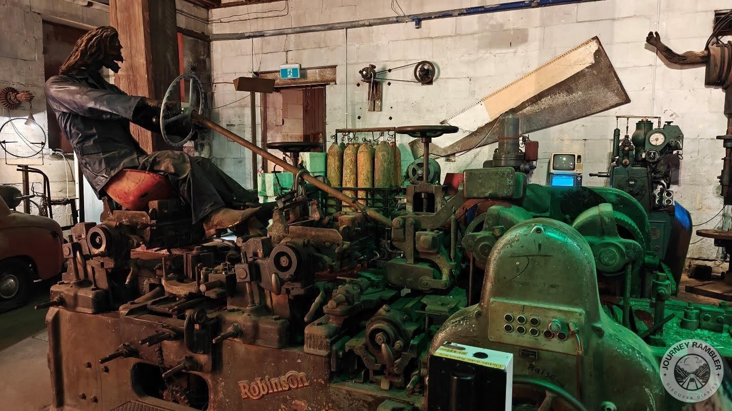 figure driving a machine