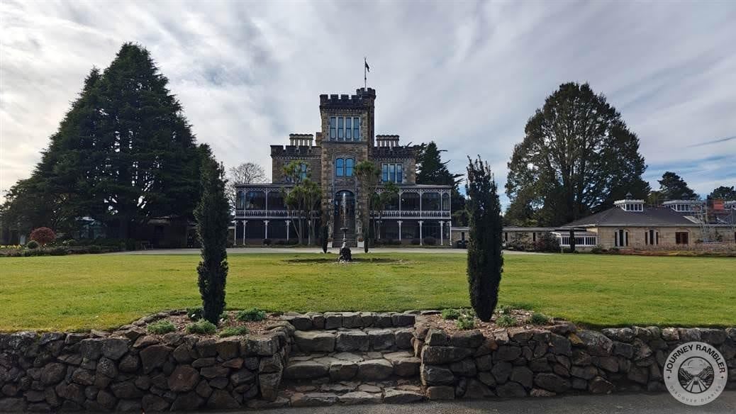full-on view of Larnach Castle’s facade