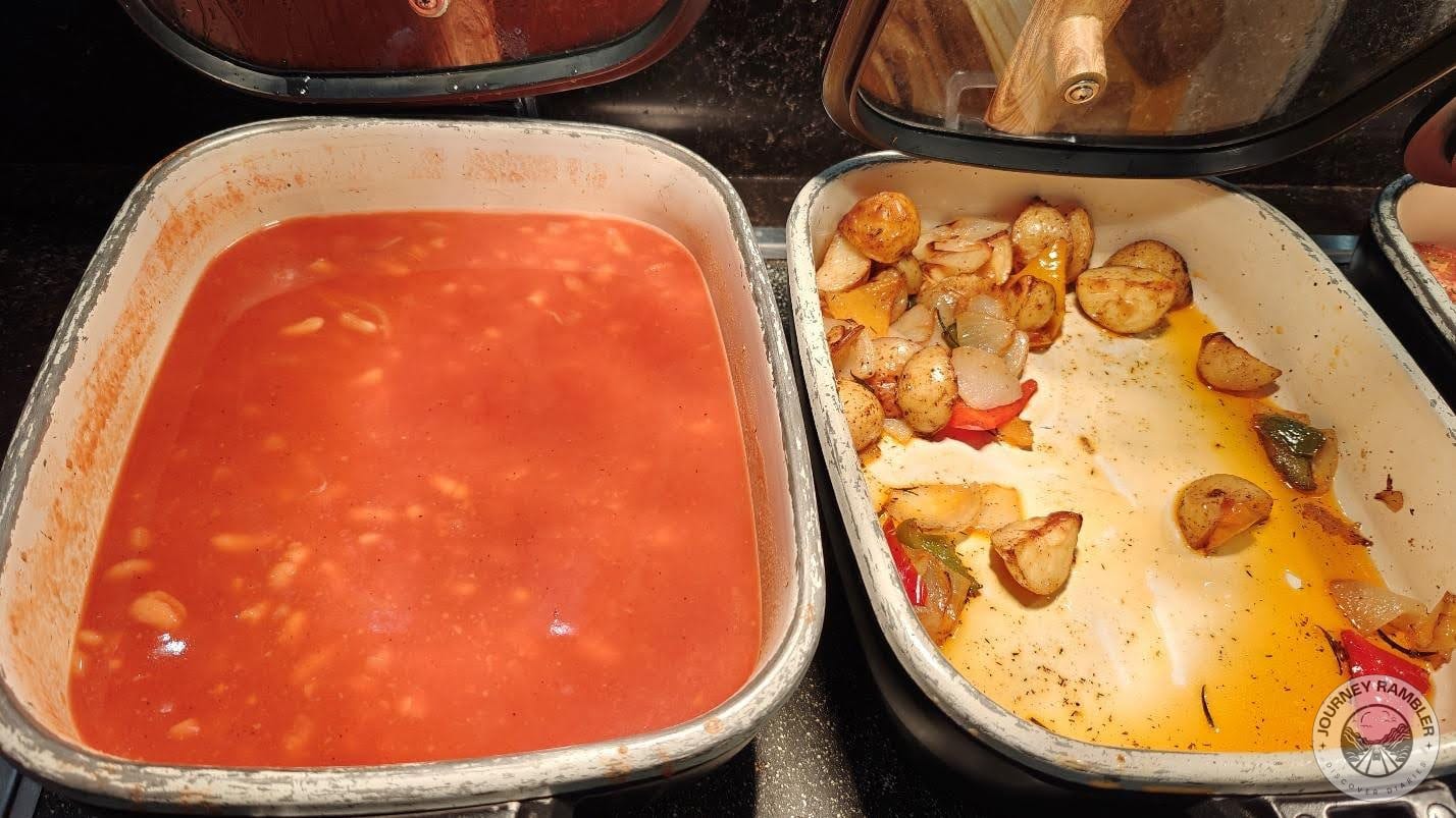 hot foods were kept in warming trays