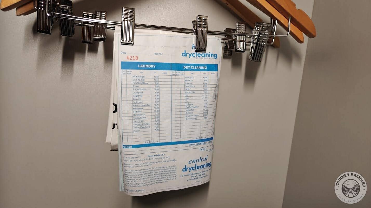 hotel also offered laundry and dry cleaning services