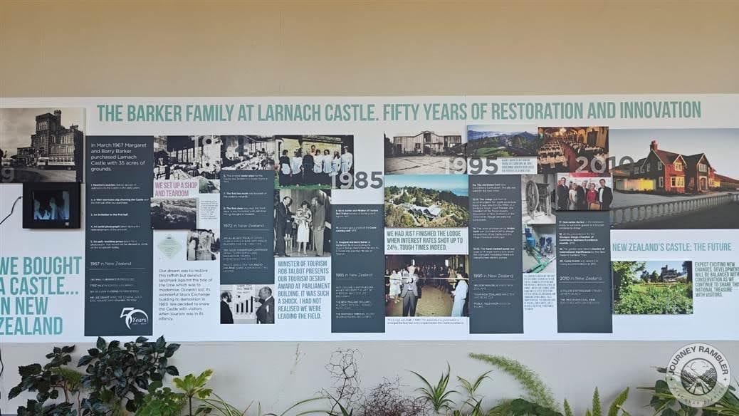 in-depth infographic talking about the Barkers’ efforts in restoring Larnach Castle