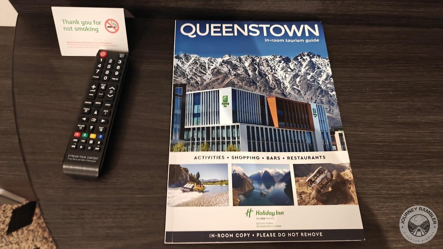 in-room copy of a magazine about Queenstown