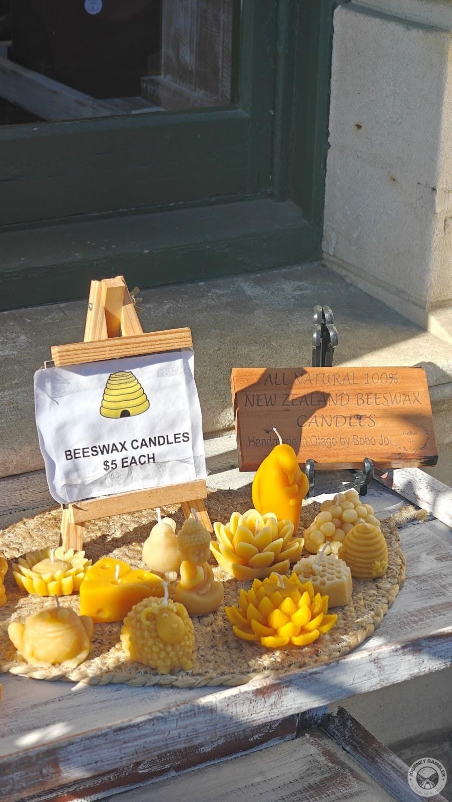 intricately designed beeswax candles