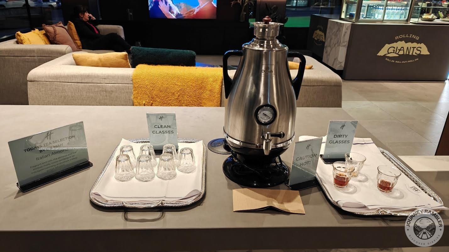 large jug of Italian almond flavored tea