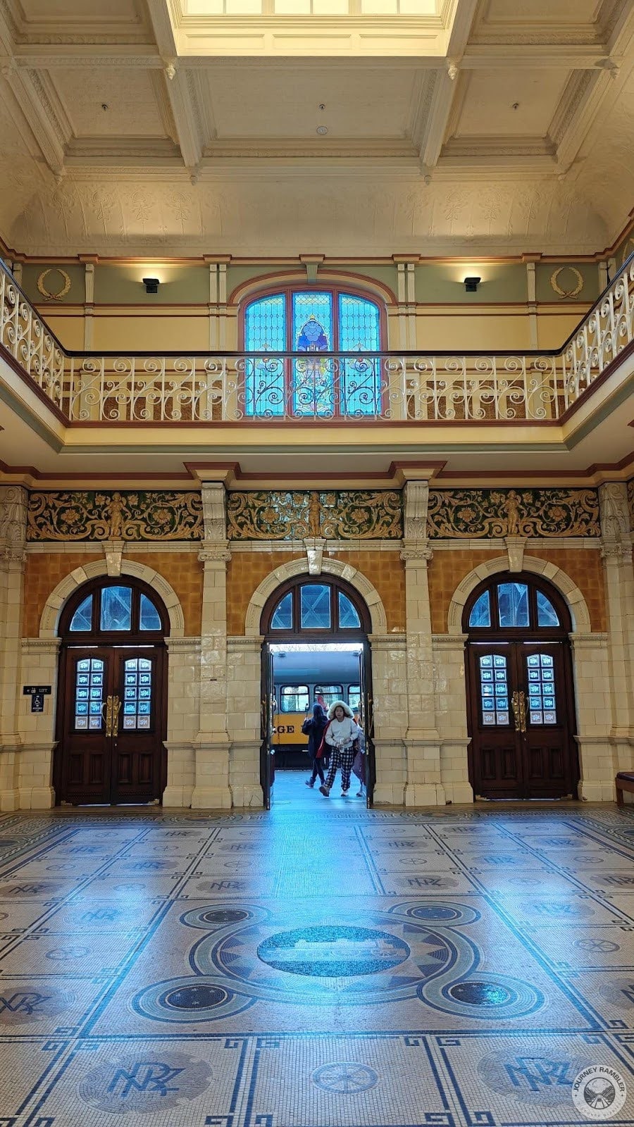 large windows on the second floor