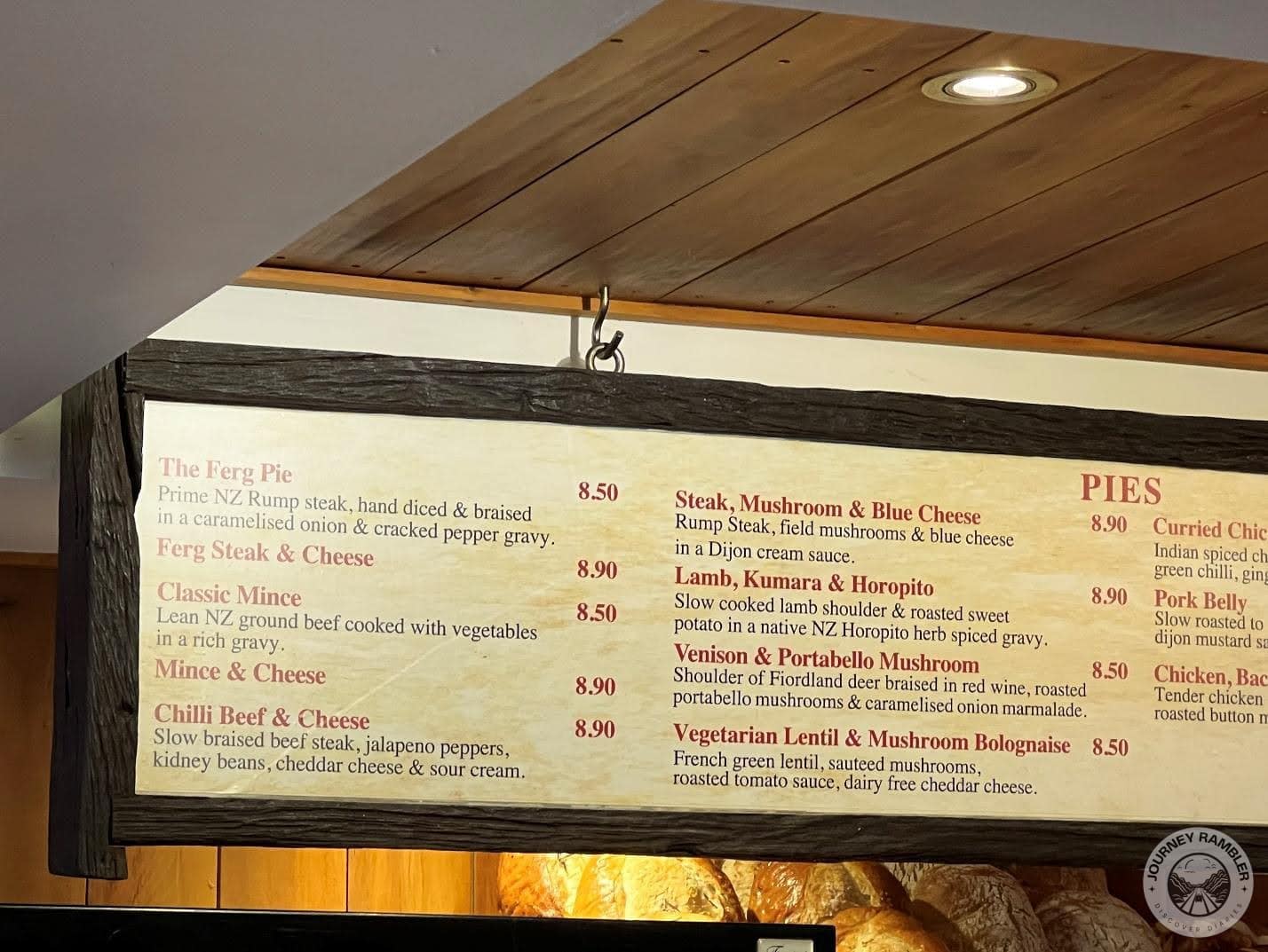 list of pies that Fergbakery sold