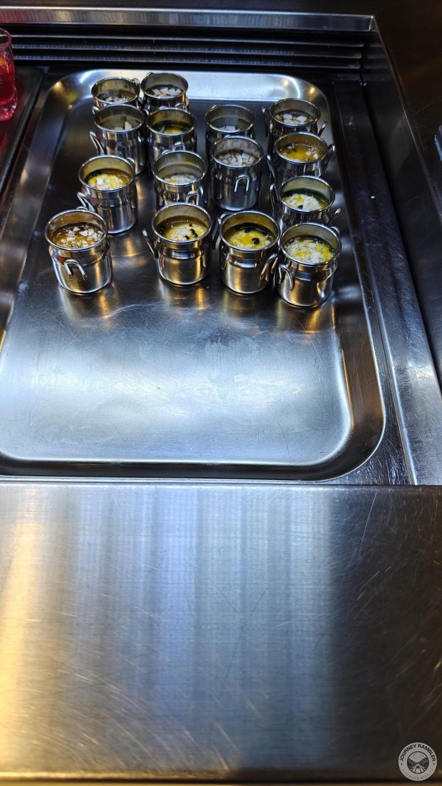 little metal cans filled with pudding