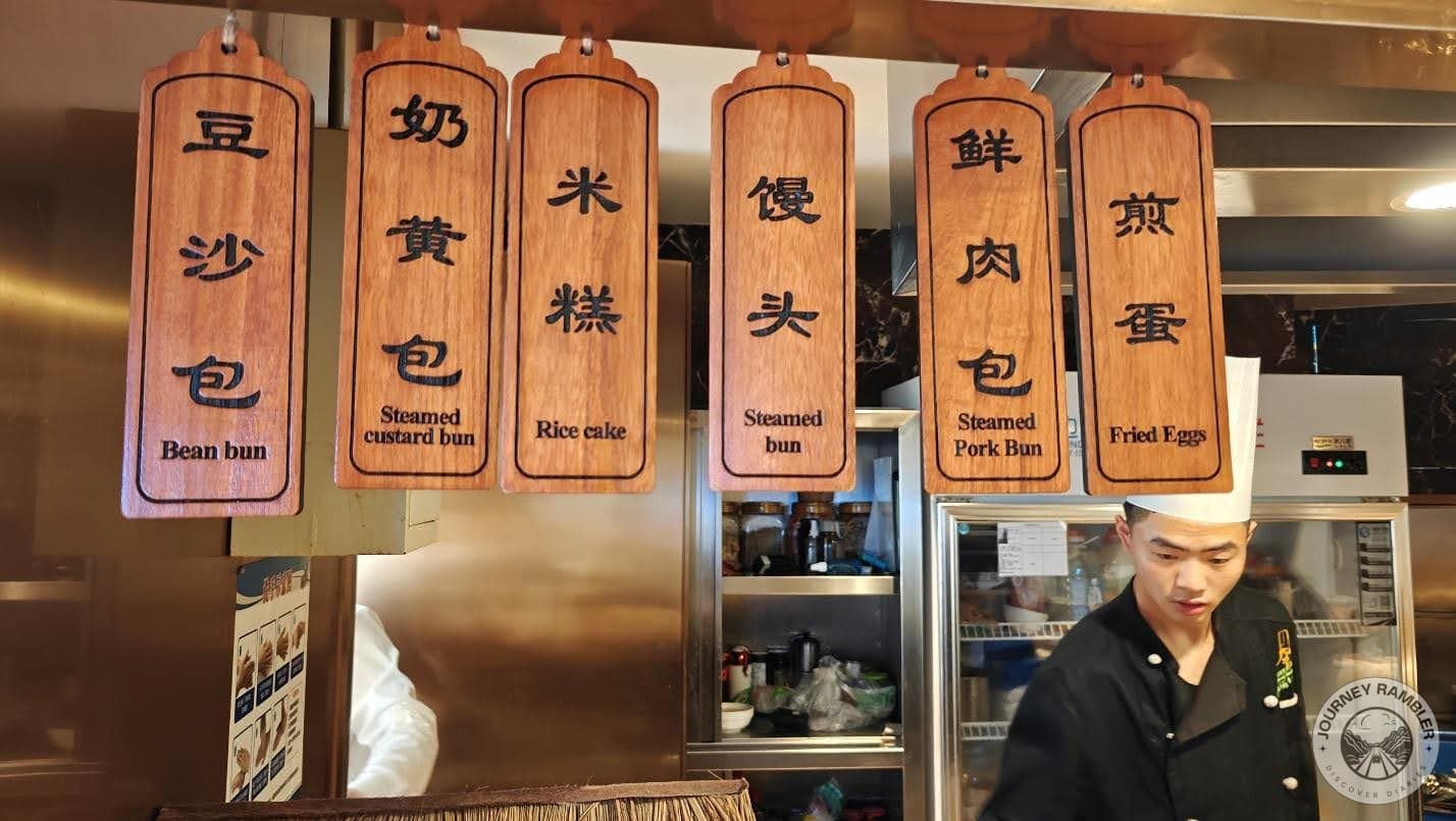 live section where pancakes and noodles were being constantly made