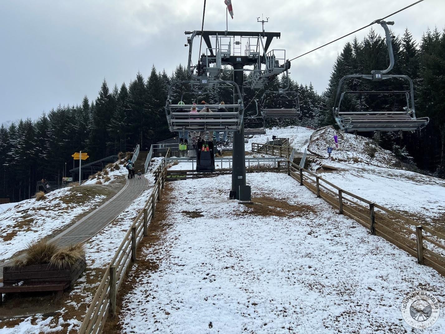 only a thin covering of snow on the ground