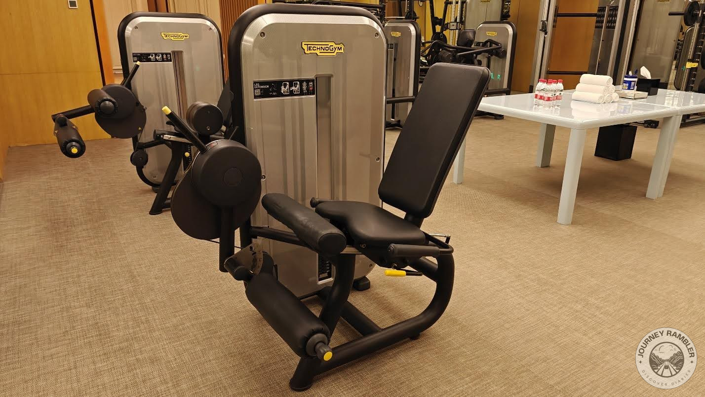 pair of leg extension machines