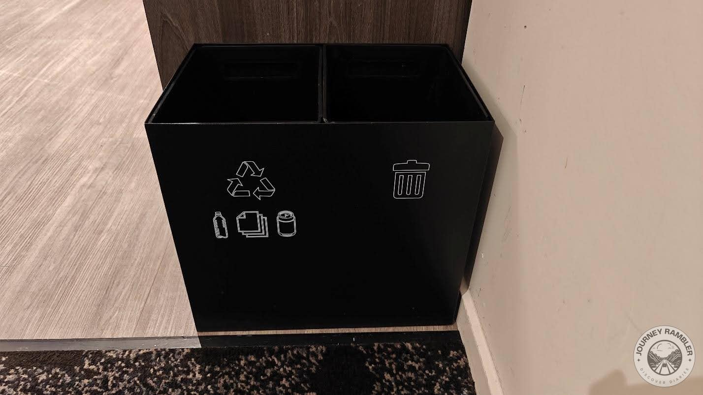 pair of recycling and wastepaper bins