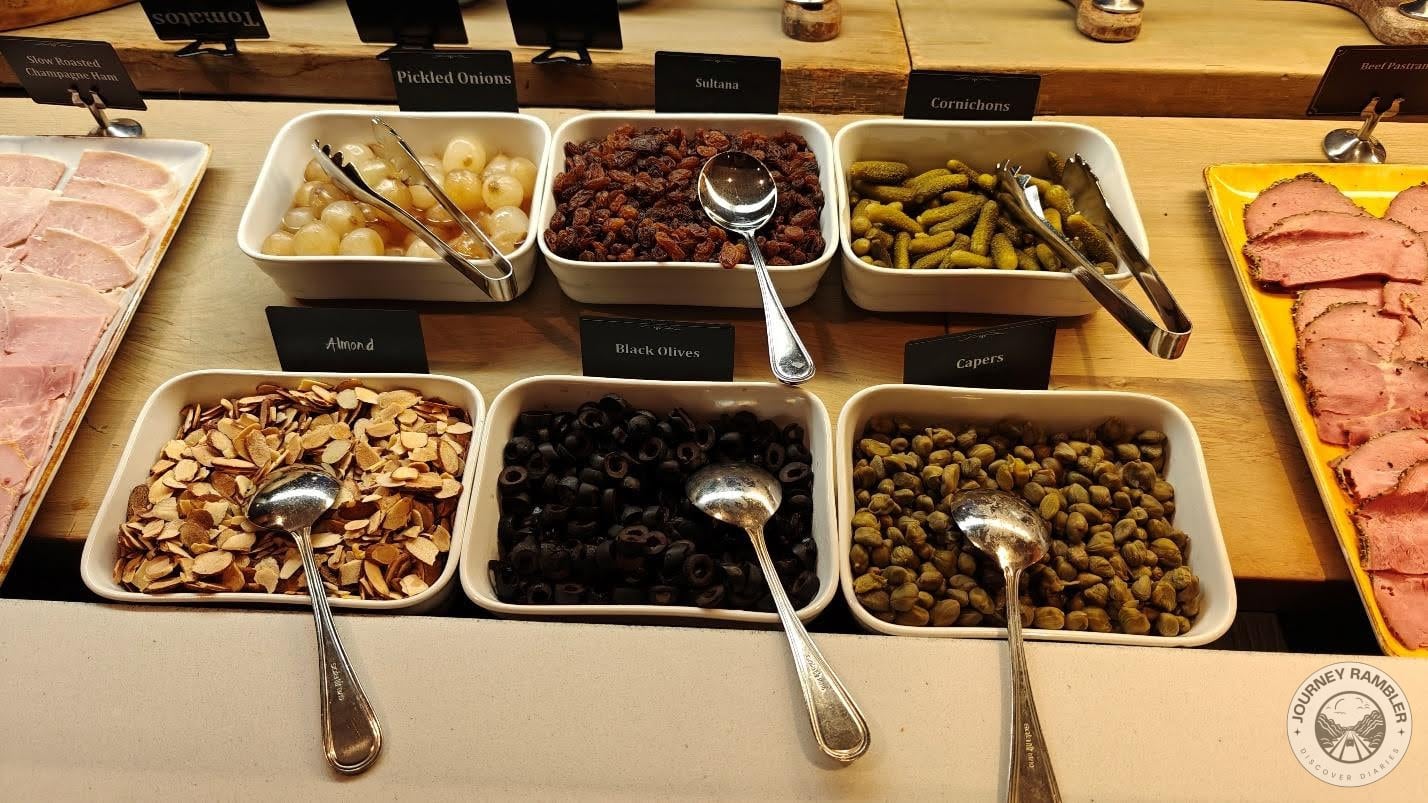 pickled onions, capers, black olives