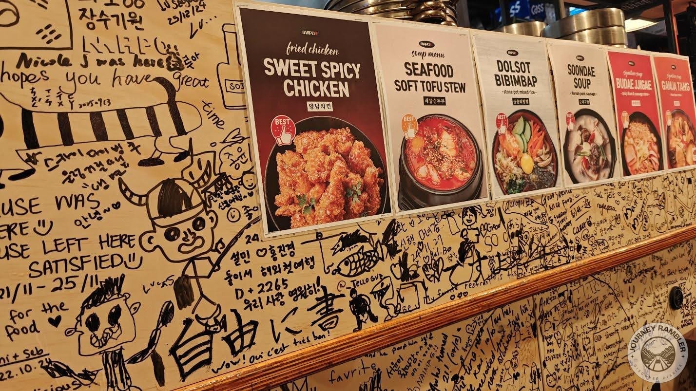 pictures of more food on the wall