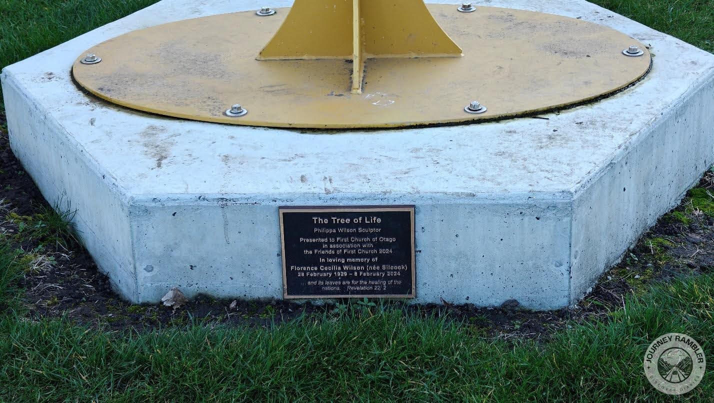 plaque for the tree of life in the garden