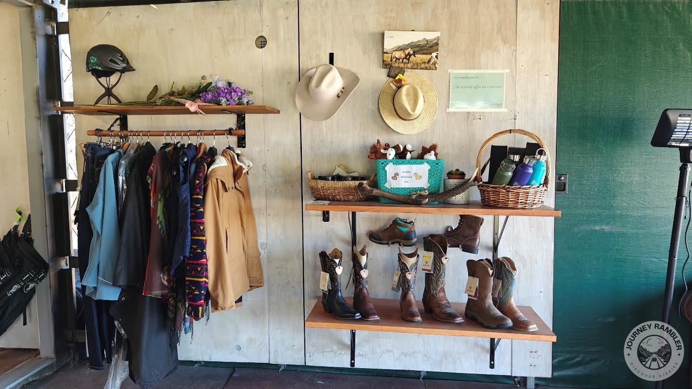 plenty of clothes and boots