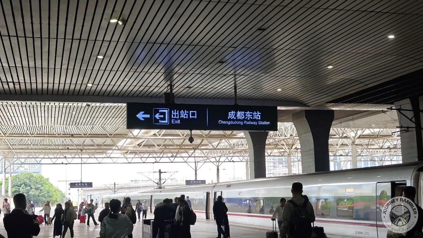 reach chengdu station after 1 hour 15 minutes