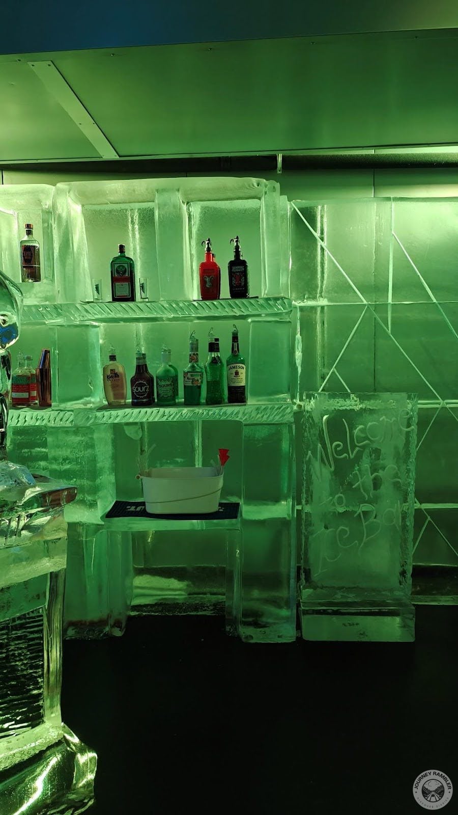 sign made of ice welcomed guests to the Ice Bar