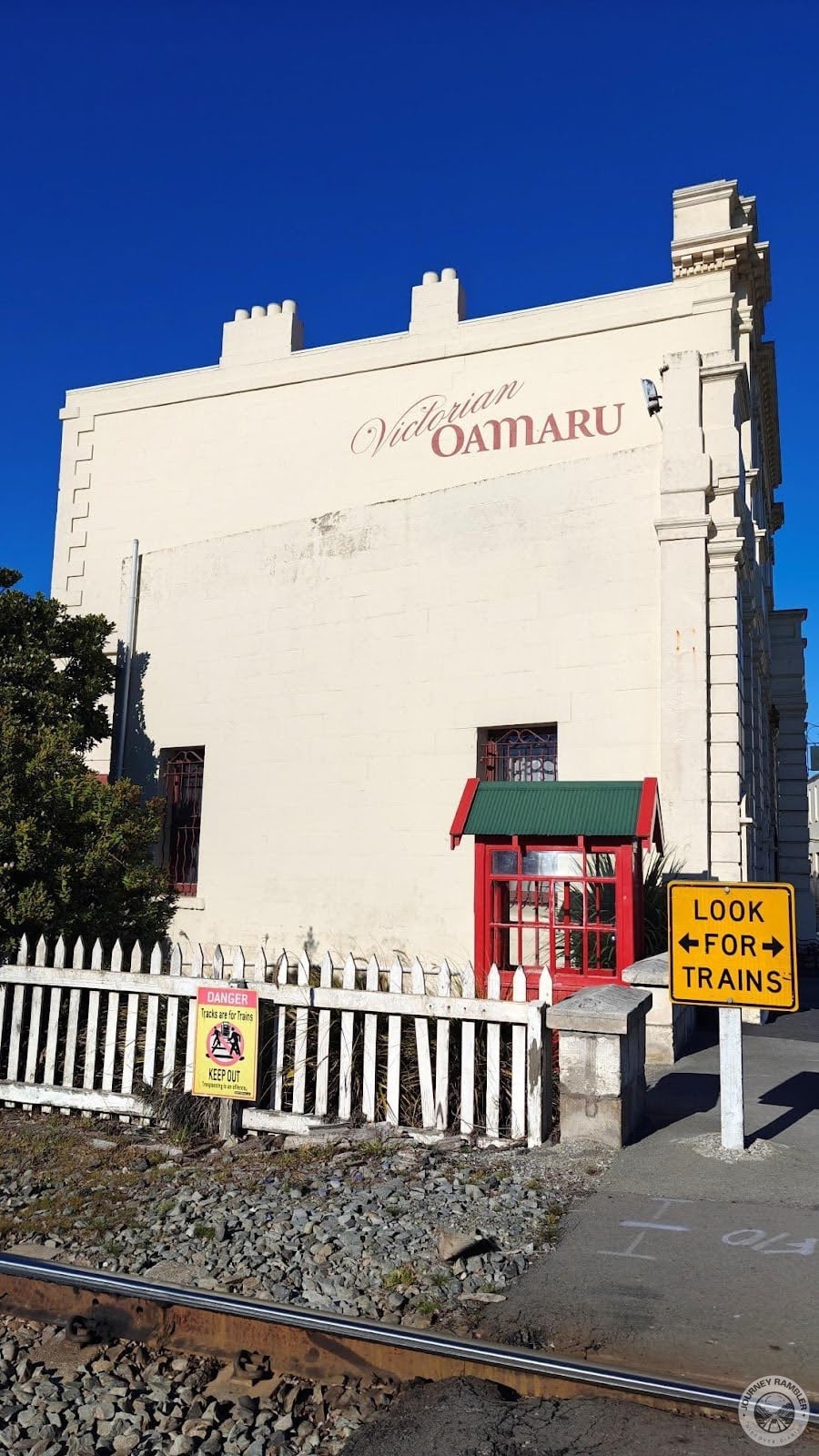 sign on the Oamaru Heritage Walking Tours building
