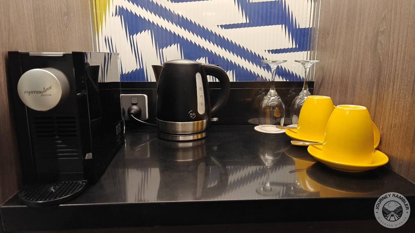 small coffee machine, an electric kettle
