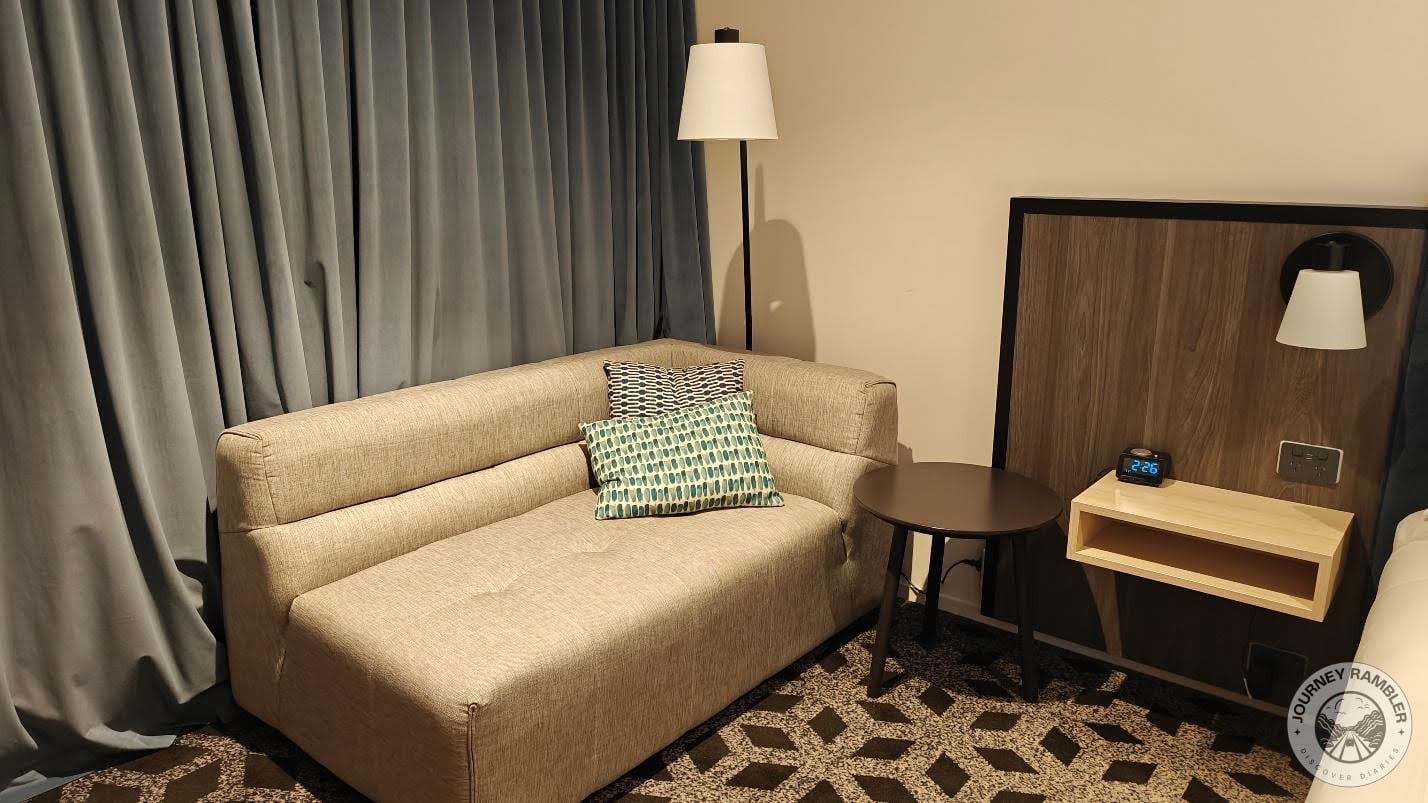 sofa was small but comfortable