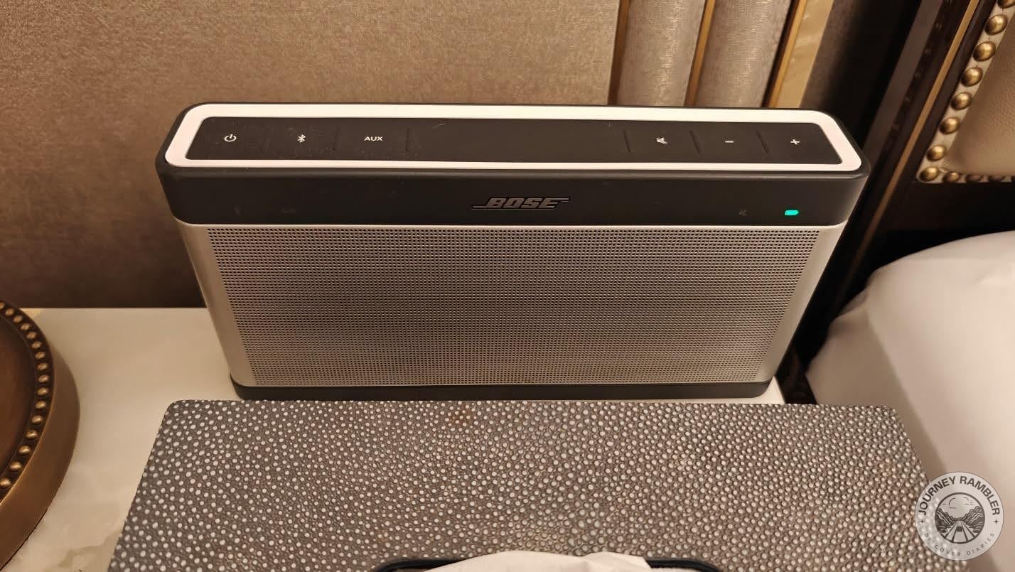 speaker sat on the bedside table