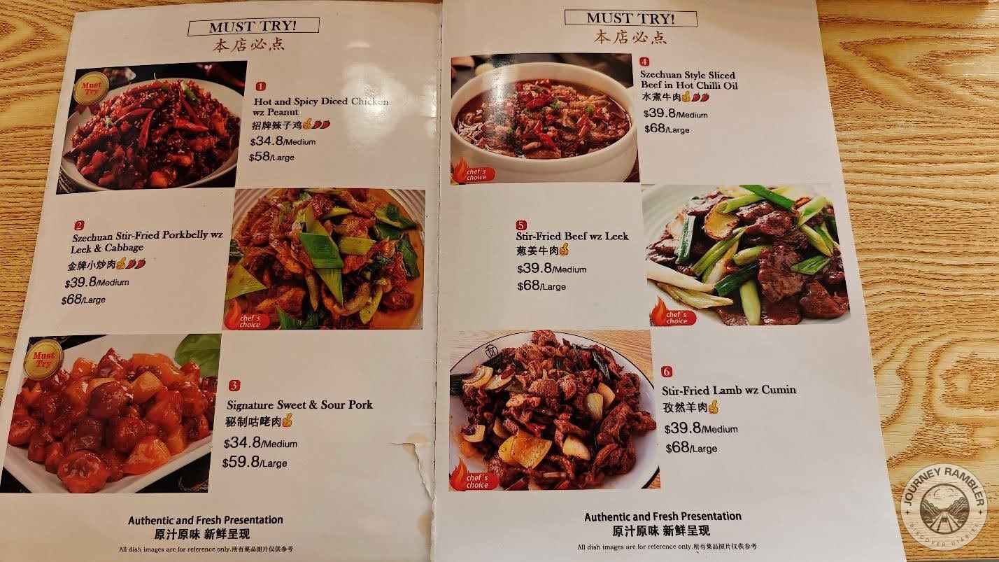 sweet and sour pork, the stir-fried beef with leek and the Szechuan stir-fried pork belly