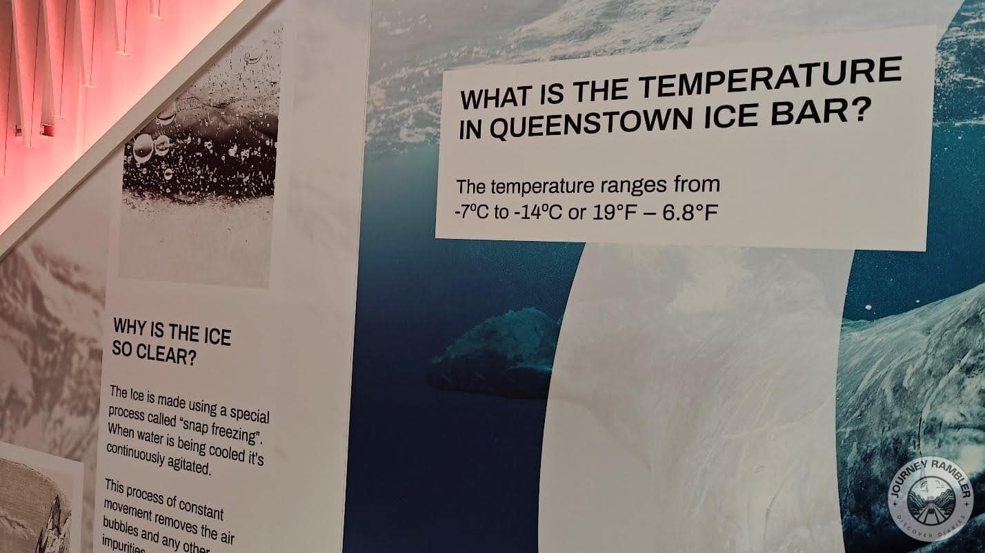 temperature of the ice bar ranged from minus seven degrees Celsius to minus fourteen degrees Celsius