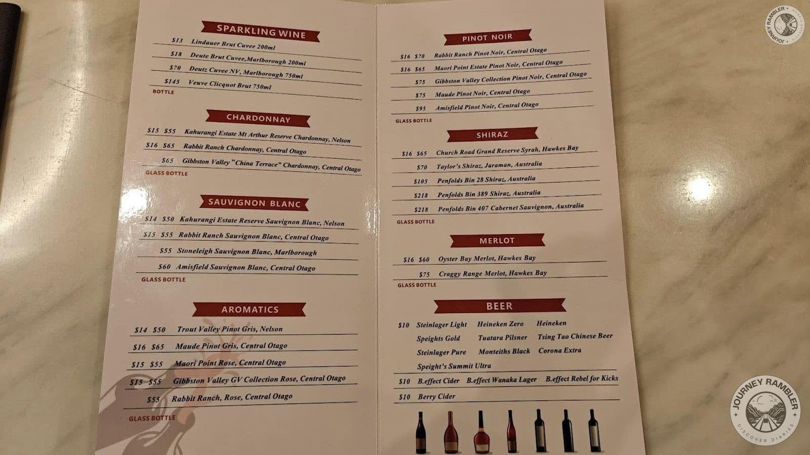 there was also a number of beers on offer