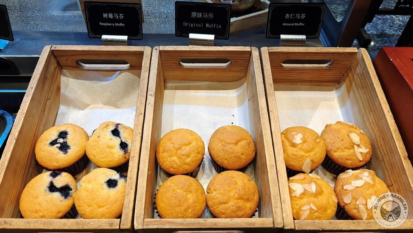 three different flavors of muffin