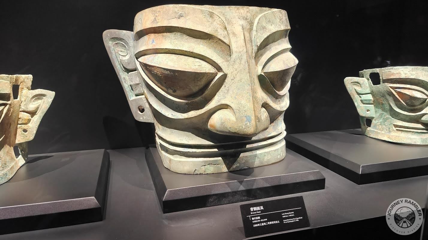 trio of bronze masks