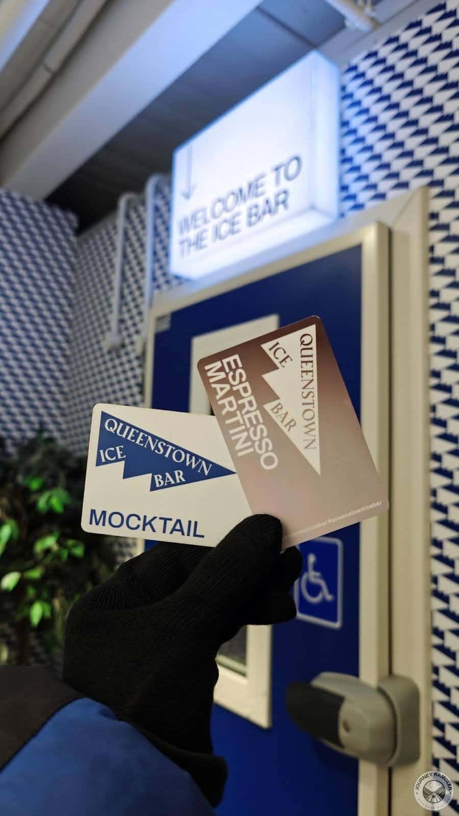 two cards for the Queenstown Ice Bar