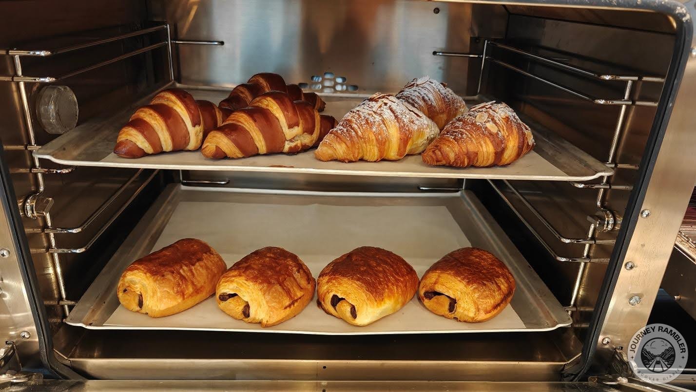 variety of breads and croissants