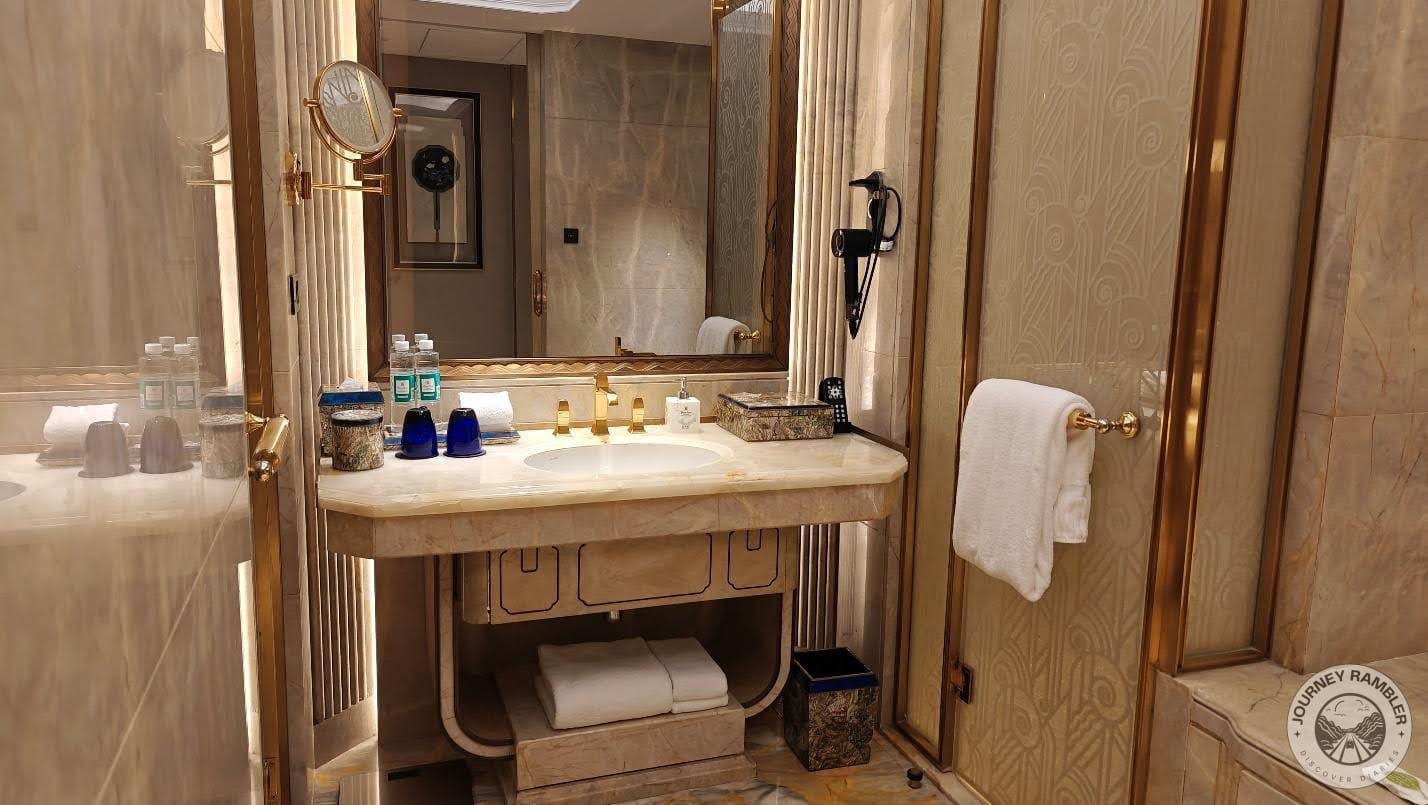 washbasin and vanity area was so large