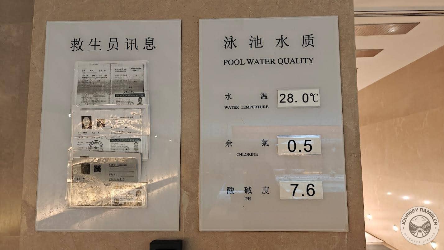 water temperature, PH level and level of chlorine