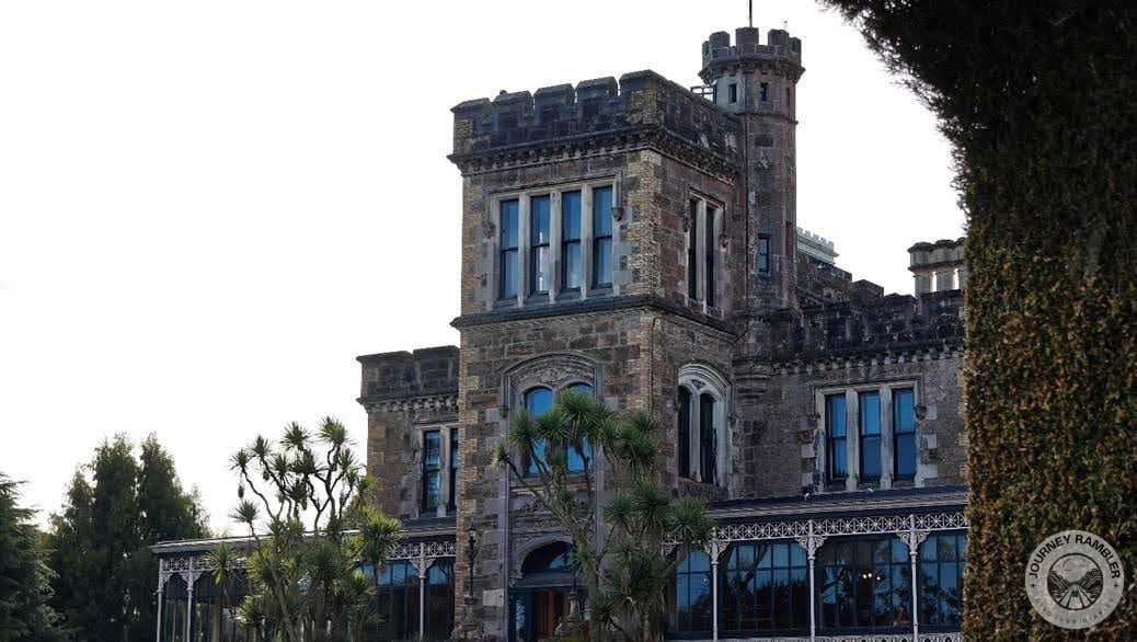 what Larnach Castle looks like from the car park area