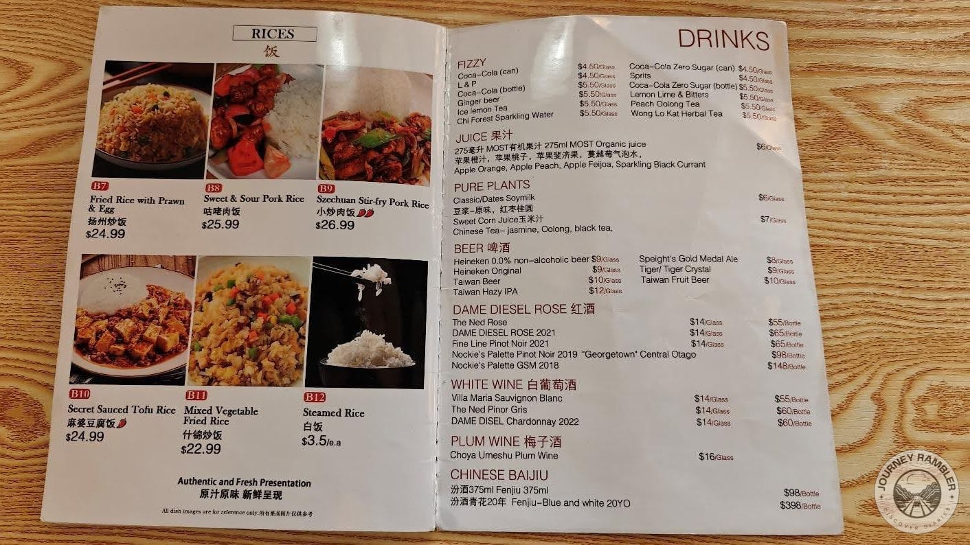 wines, juices and fizzy drinks