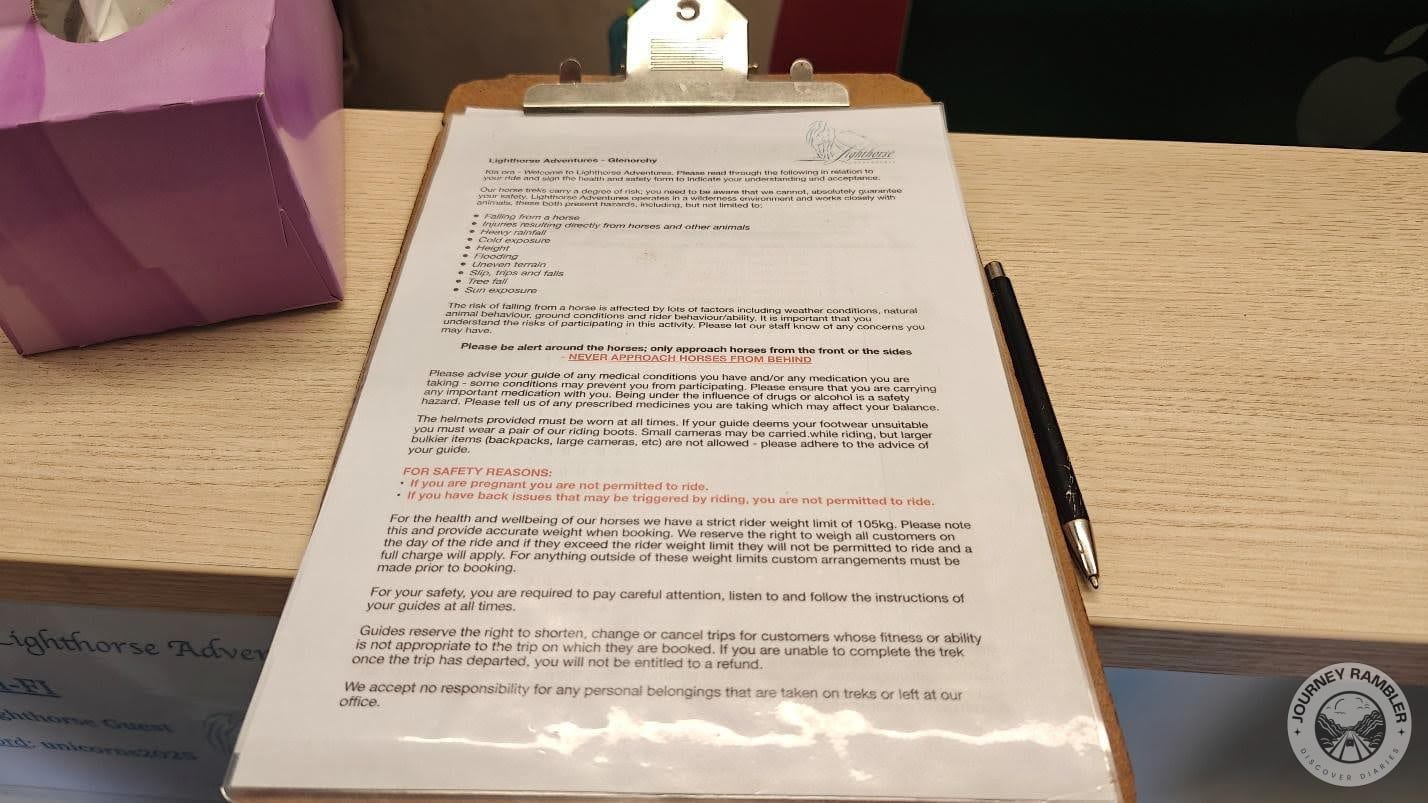 you'll need to sign a waiver