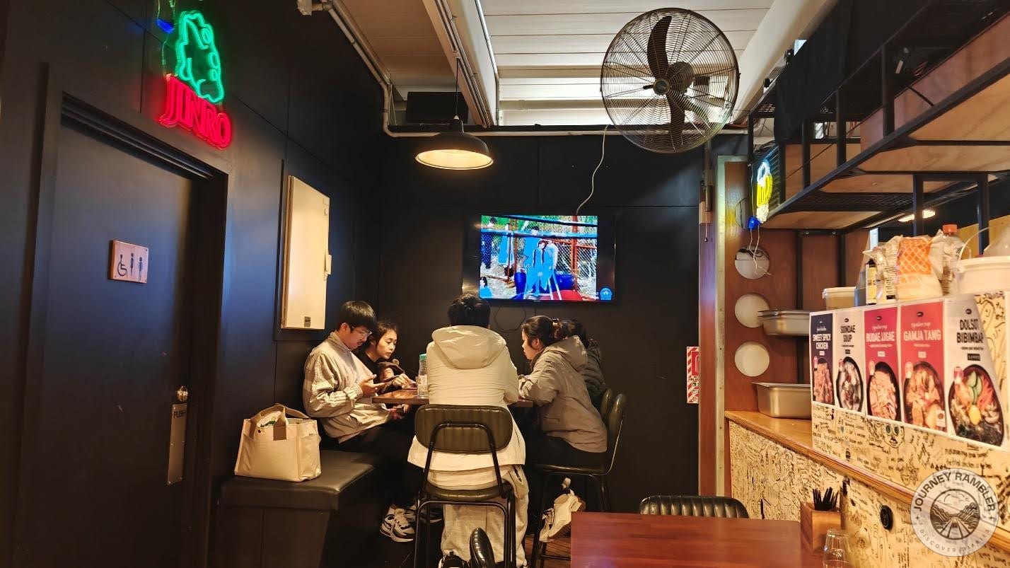 young people sitting in the restaurant
