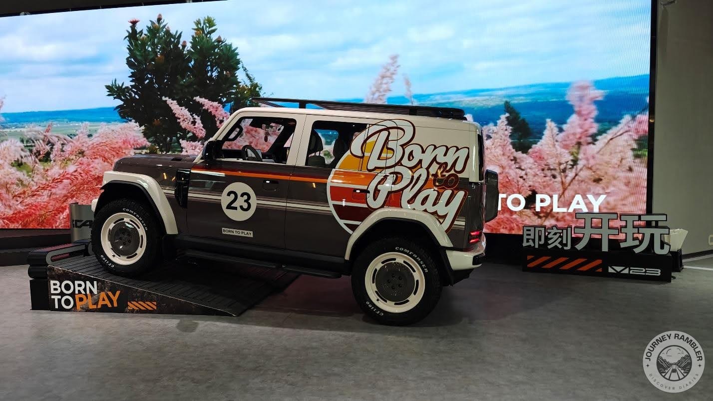 Brightly painted truck