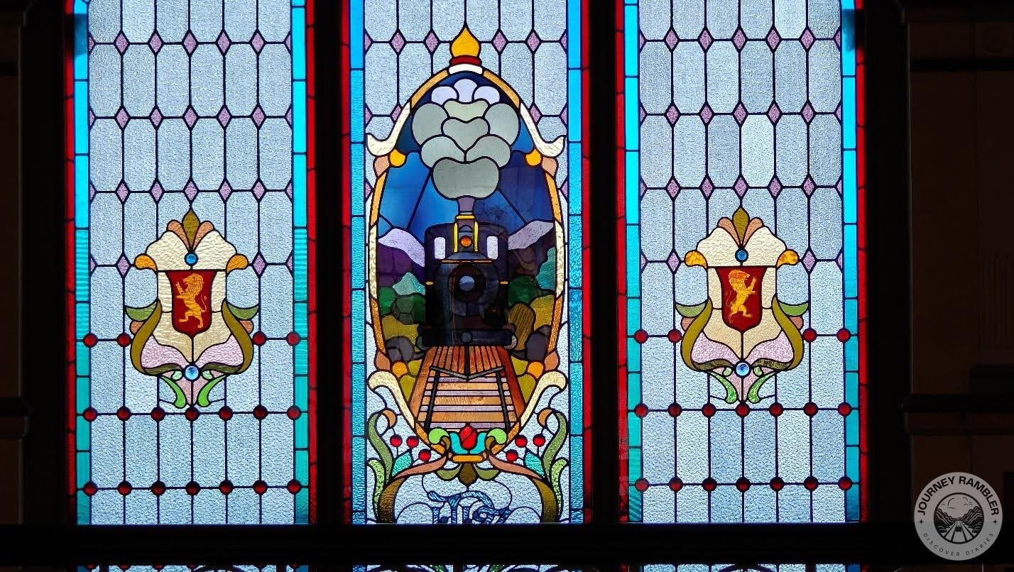 Even the windows had stained glass panels