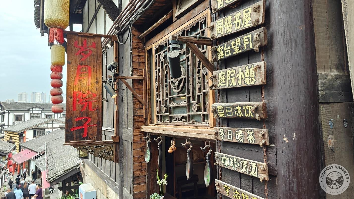 Wooden doors, windows and pillars lined the streets