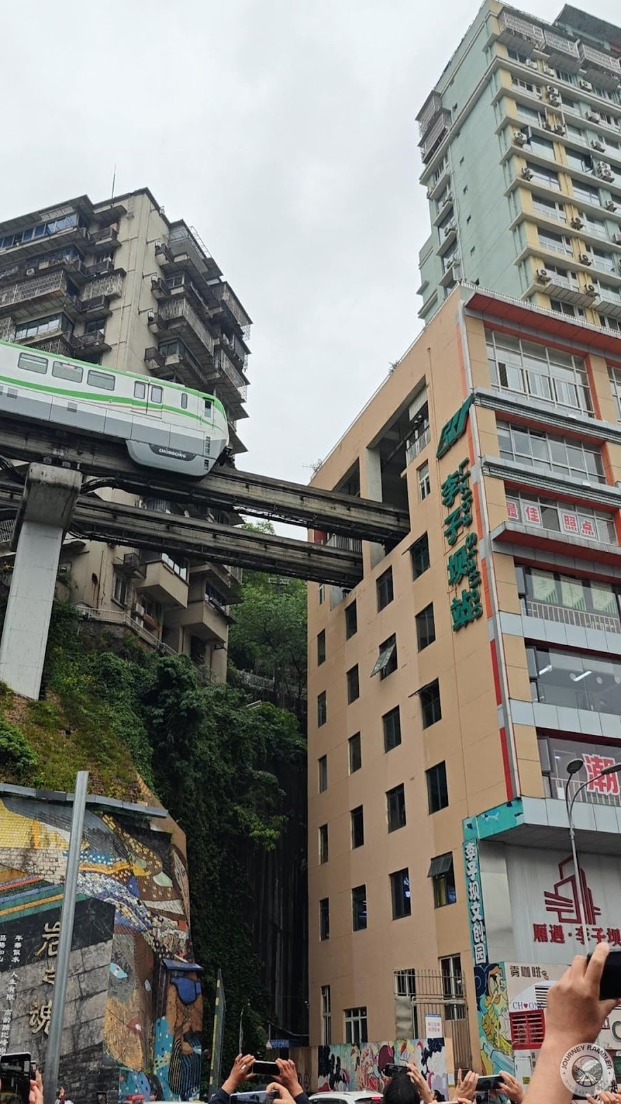 a train disappear inside what looked like a very ordinary building