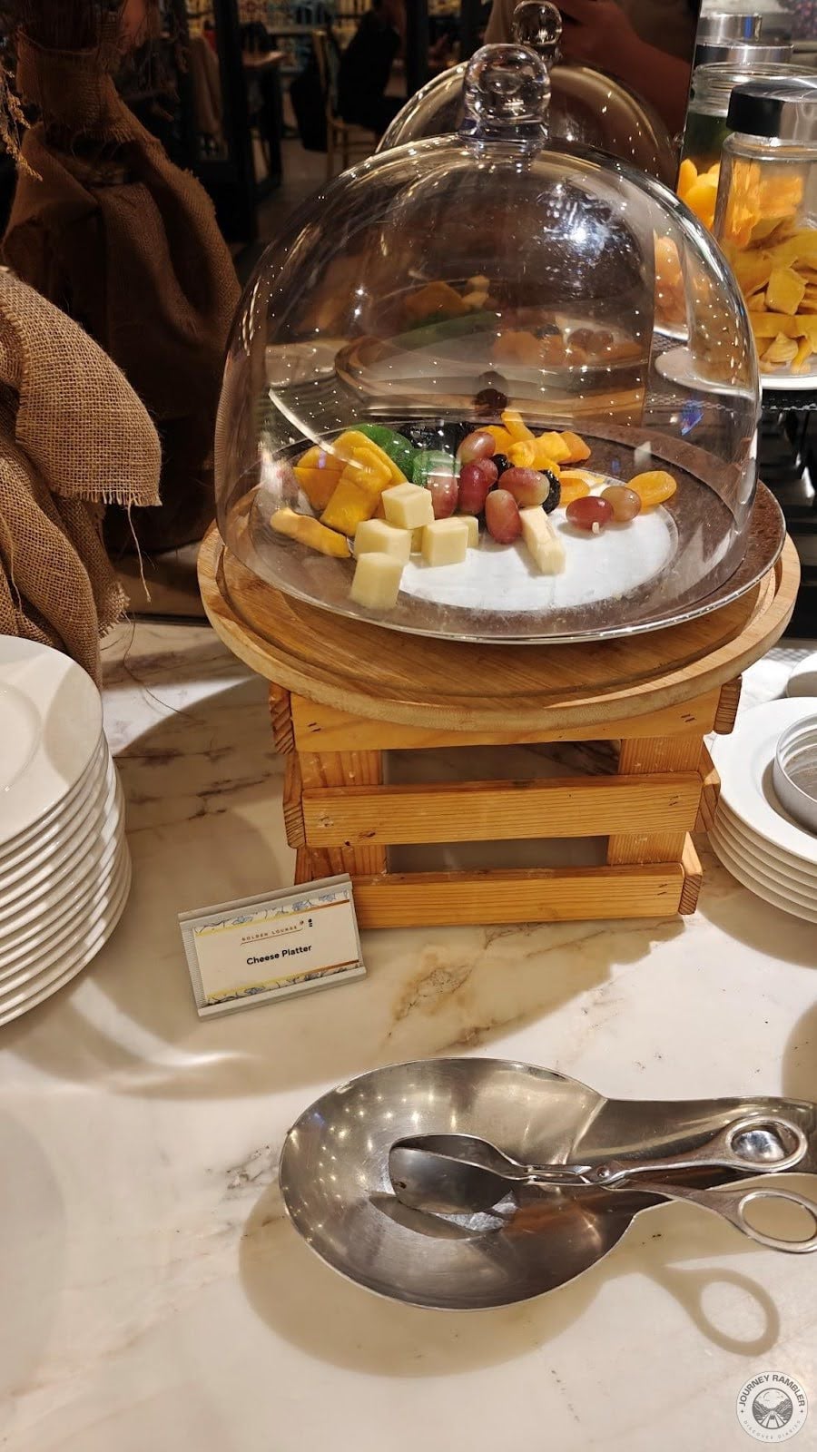 cheese platter held some fresh fruits like grapes