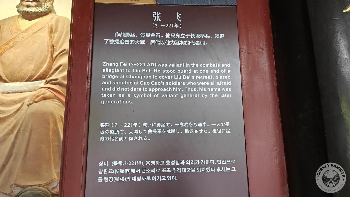 description for Zhang Fei’s statue